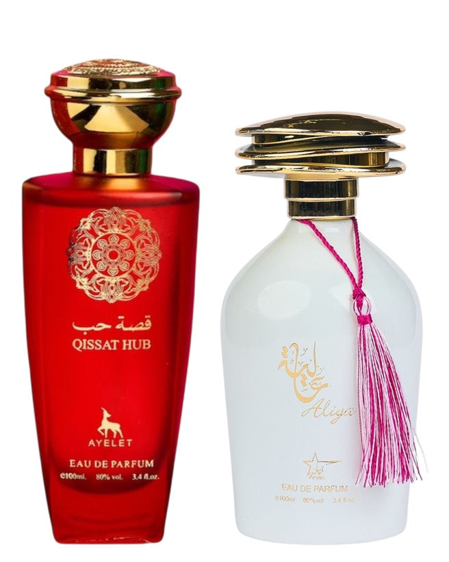 Set 2 Parfumuri Orientale De Dama - Qissat Hub Red + Aliya