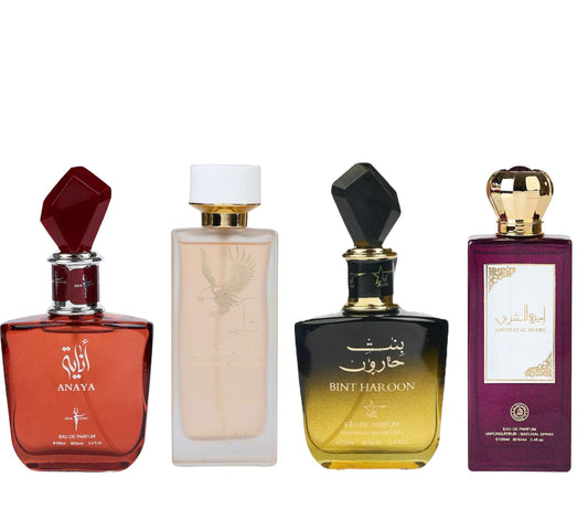 Set 4 Parfumuri Orientale ( 2xDama + 2xBarbat ) - Anaya + Shaheen Emarat + Bint Haroon + Ameera al Sharq