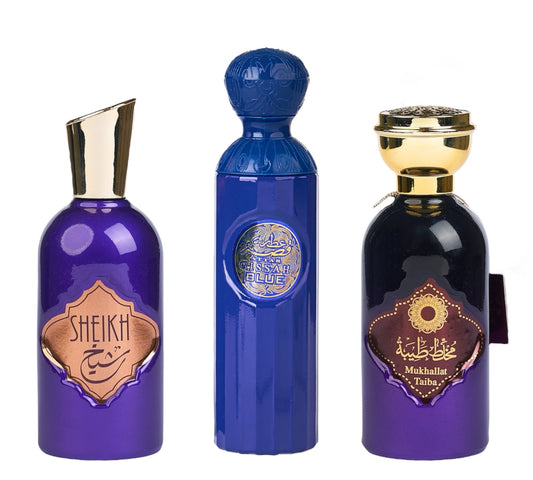 Set 3 Parfumuri Orientale de Barbati - Sheikh + Attar Gissah Blue + Mukhallat Taiba