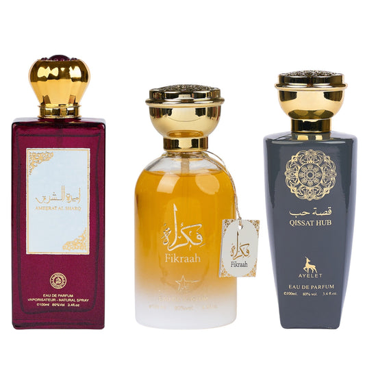 Set 3 Parfumuri Orientale De Barbati - Ameerat Al Sharq + Fikrah + Qissat Hub Grey