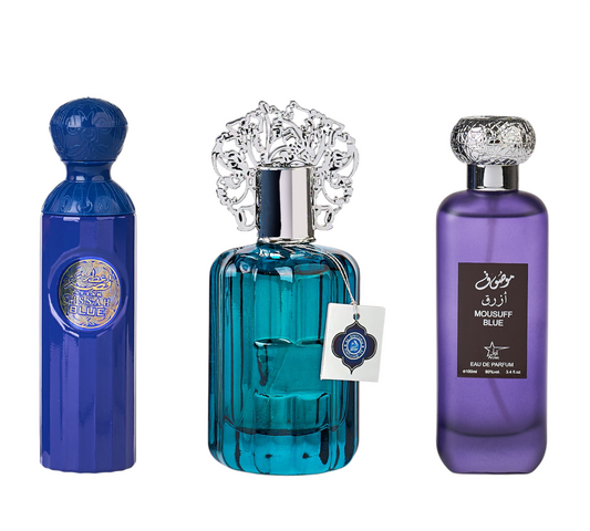 Set 3 Parfumuri Orientale De Barbati - Attar Gissah Blue + Majd Al Emarat + Mousuff blue