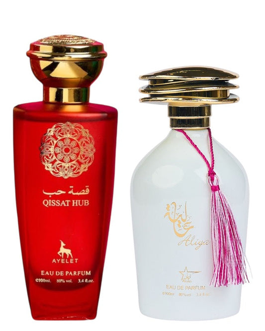 Set 2 Parfumuri Orientale De Dama - Qissat Hub Red + Aliya