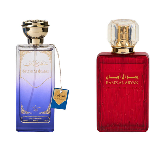 Set 2 Parfumuri Orientale ( Dama + Barbat ) - Sultan Shabab + Ramz al Aryan